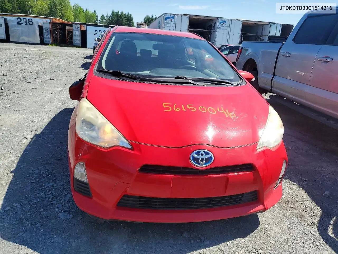 2012 Toyota Prius C One VIN: JTDKDTB33C1514316 Lot: 56150046