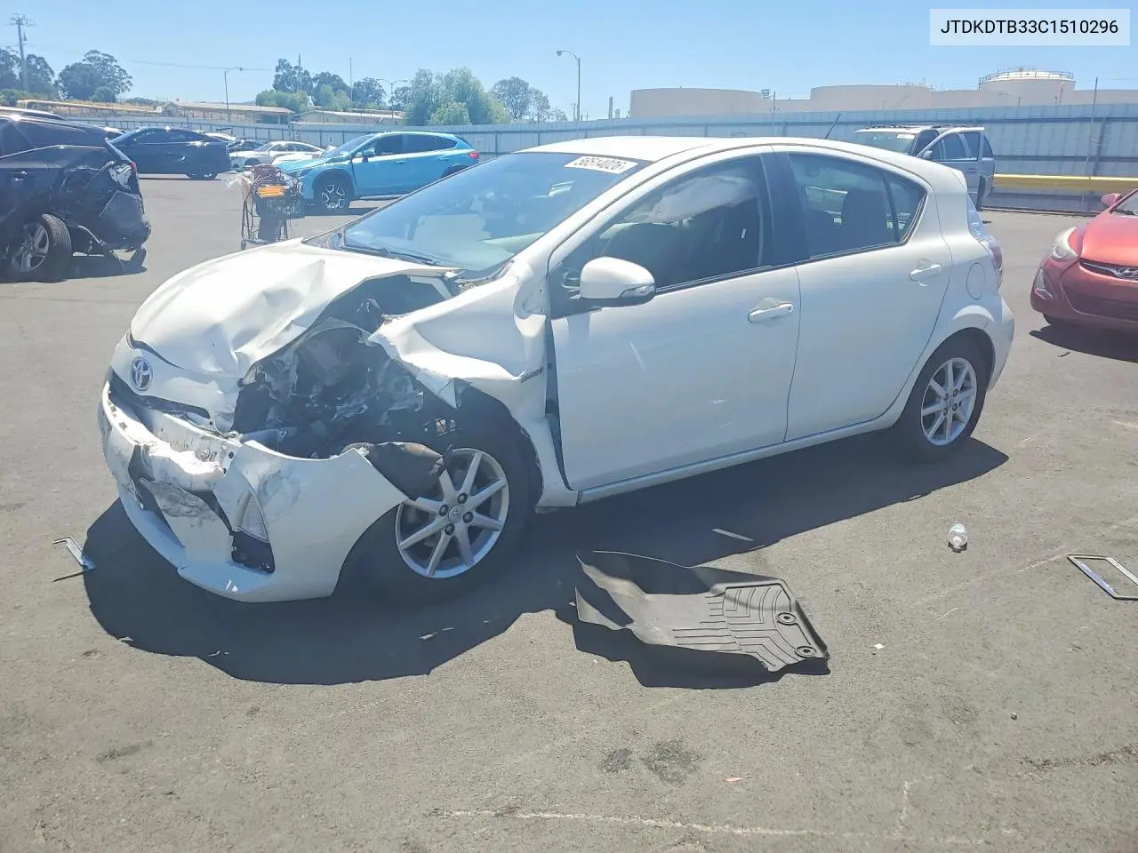 2012 Toyota Prius C Three VIN: JTDKDTB33C1510296 Lot: 56514026
