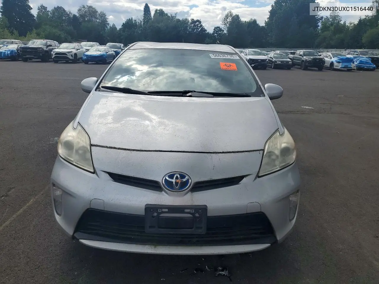 2012 Toyota Prius Three VIN: JTDKN3DUXC1516440 Lot: 56636736