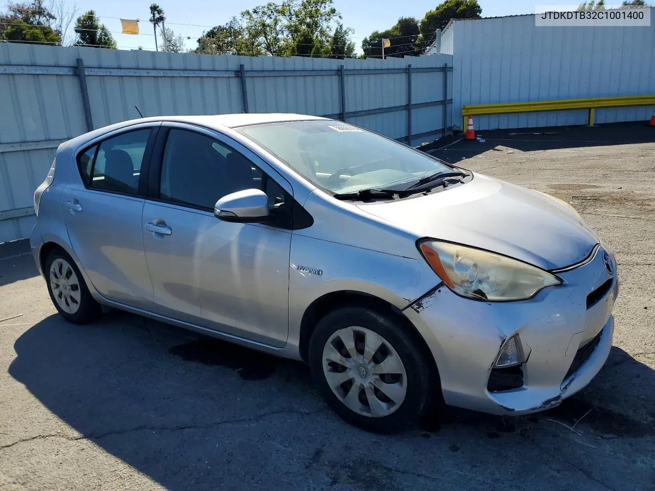 2012 Toyota Prius C Three VIN: JTDKDTB32C1001400 Lot: 58609446