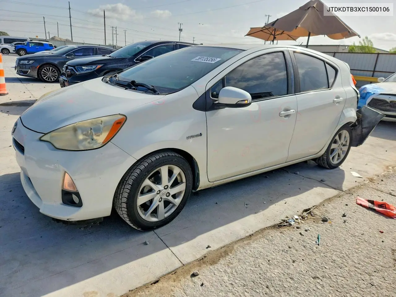 2012 Toyota Prius C Four VIN: JTDKDTB3XC1500106 Lot: 59135356
