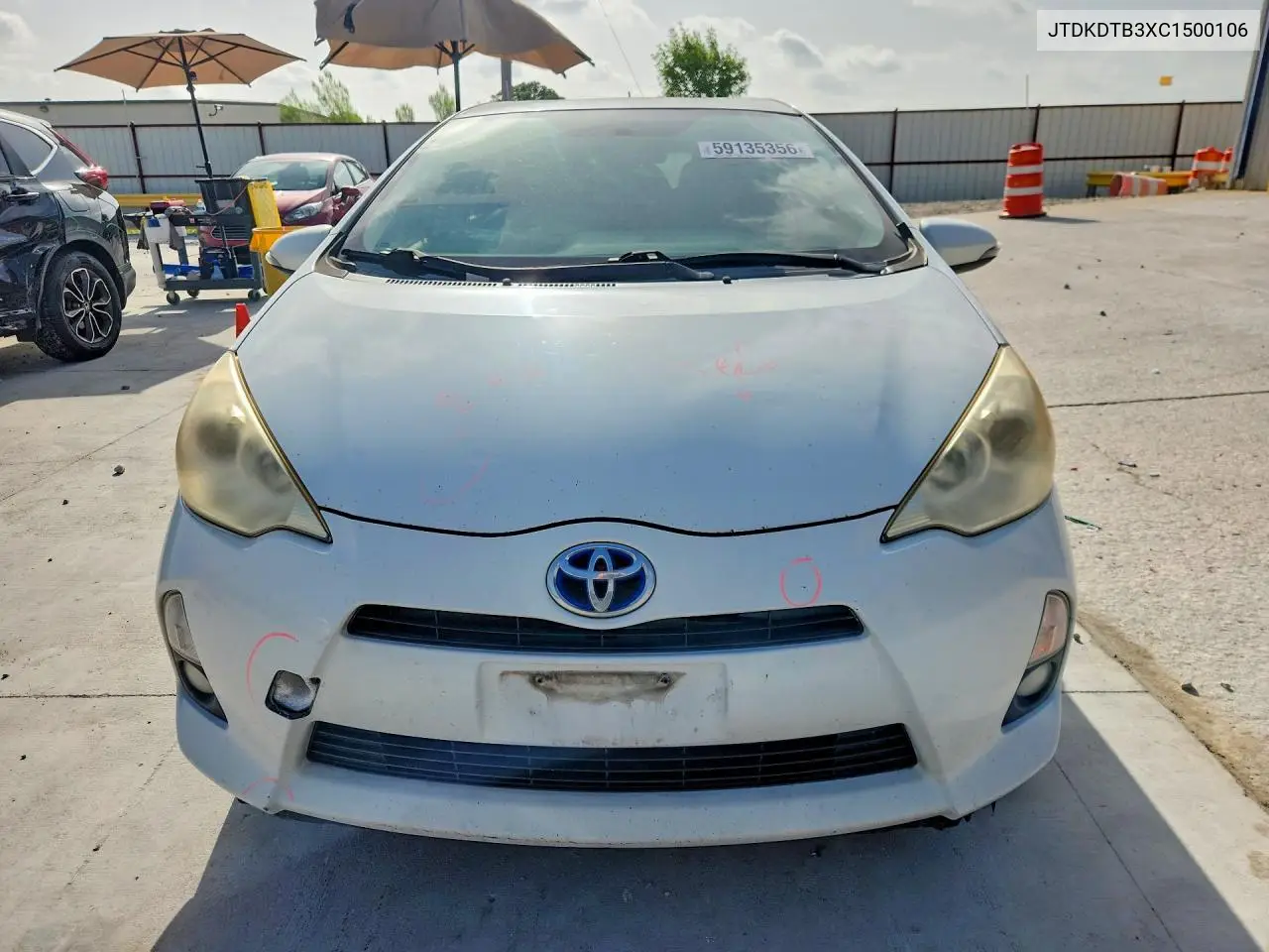 2012 Toyota Prius C Four VIN: JTDKDTB3XC1500106 Lot: 59135356