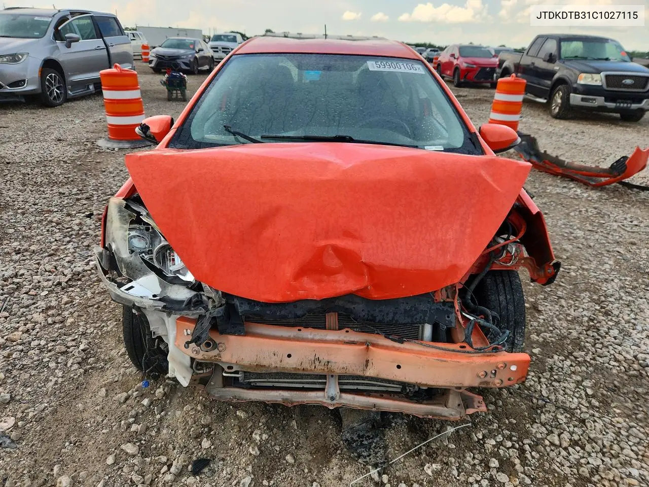 2012 Toyota Prius C Three VIN: JTDKDTB31C1027115 Lot: 59900106
