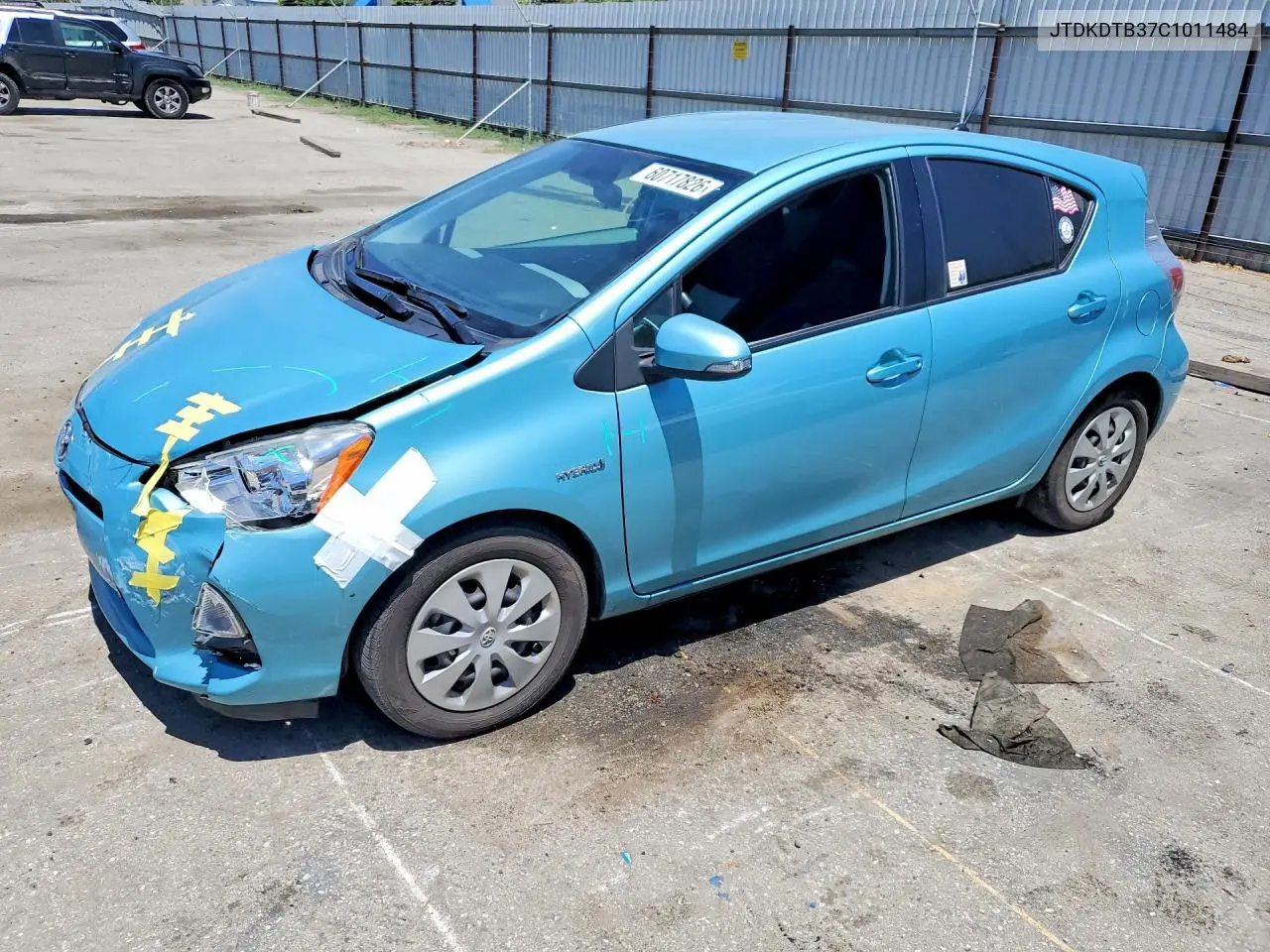 2012 Toyota Prius C Two VIN: JTDKDTB37C1011484 Lot: 60717826
