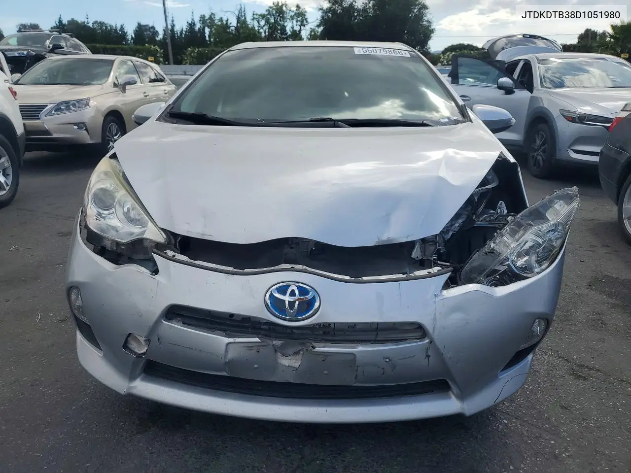 2013 Toyota Prius C One VIN: JTDKDTB38D1051980 Lot: 55079886