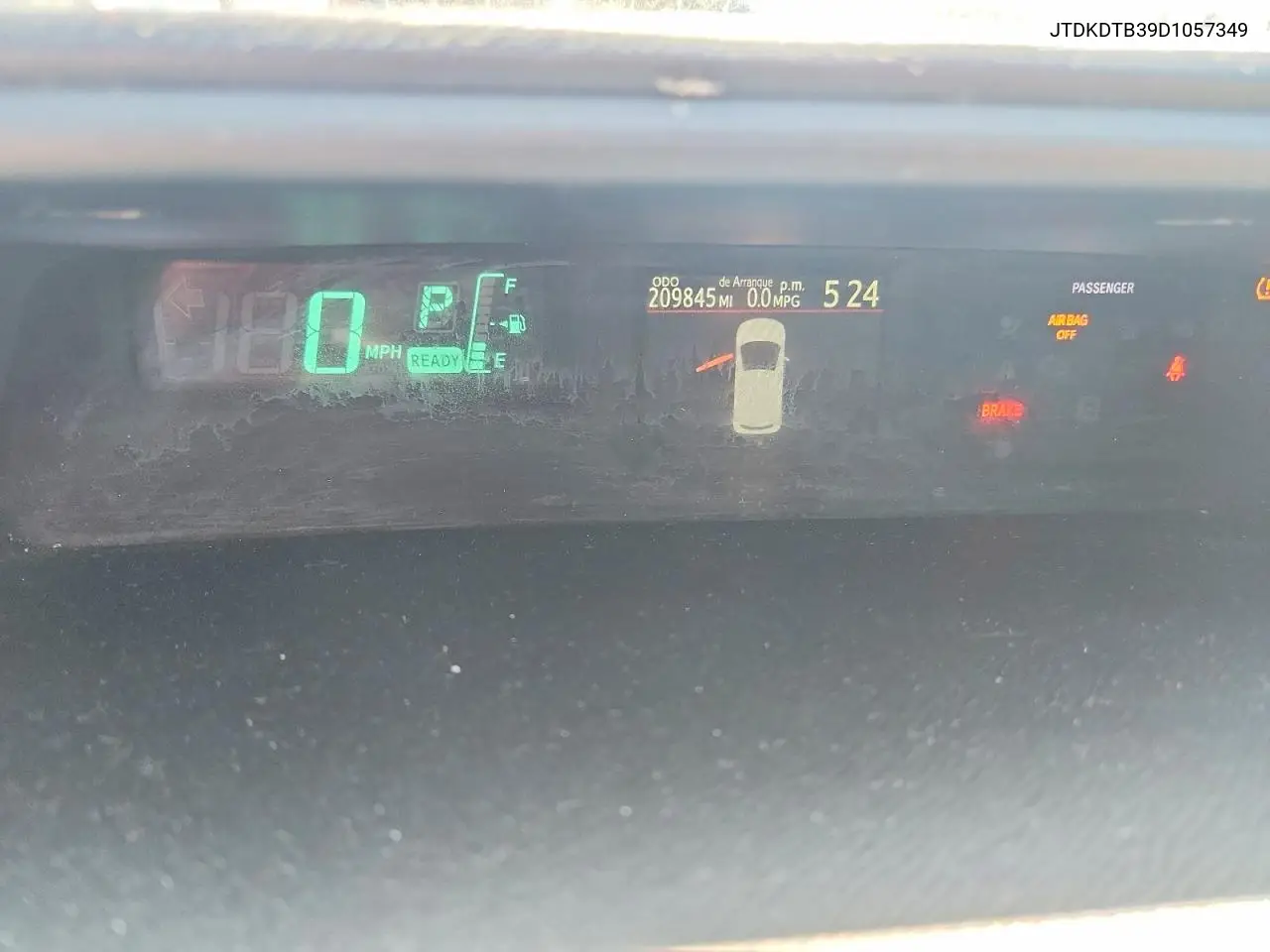 2013 Toyota Prius C One VIN: JTDKDTB39D1057349 Lot: 55372116