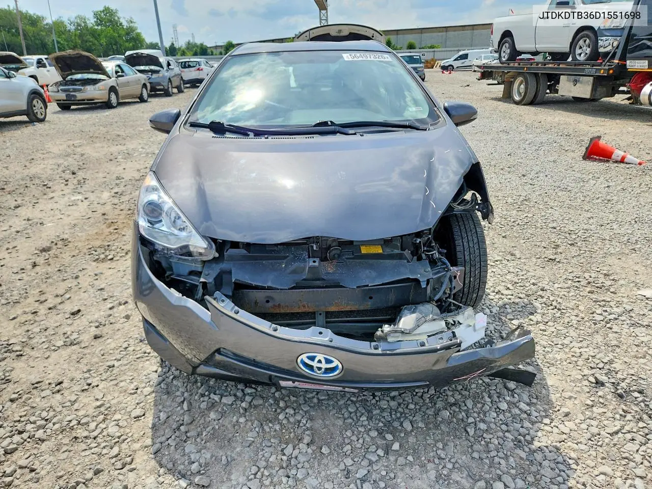 2013 Toyota Prius C Four VIN: JTDKDTB36D1551698 Lot: 56497326