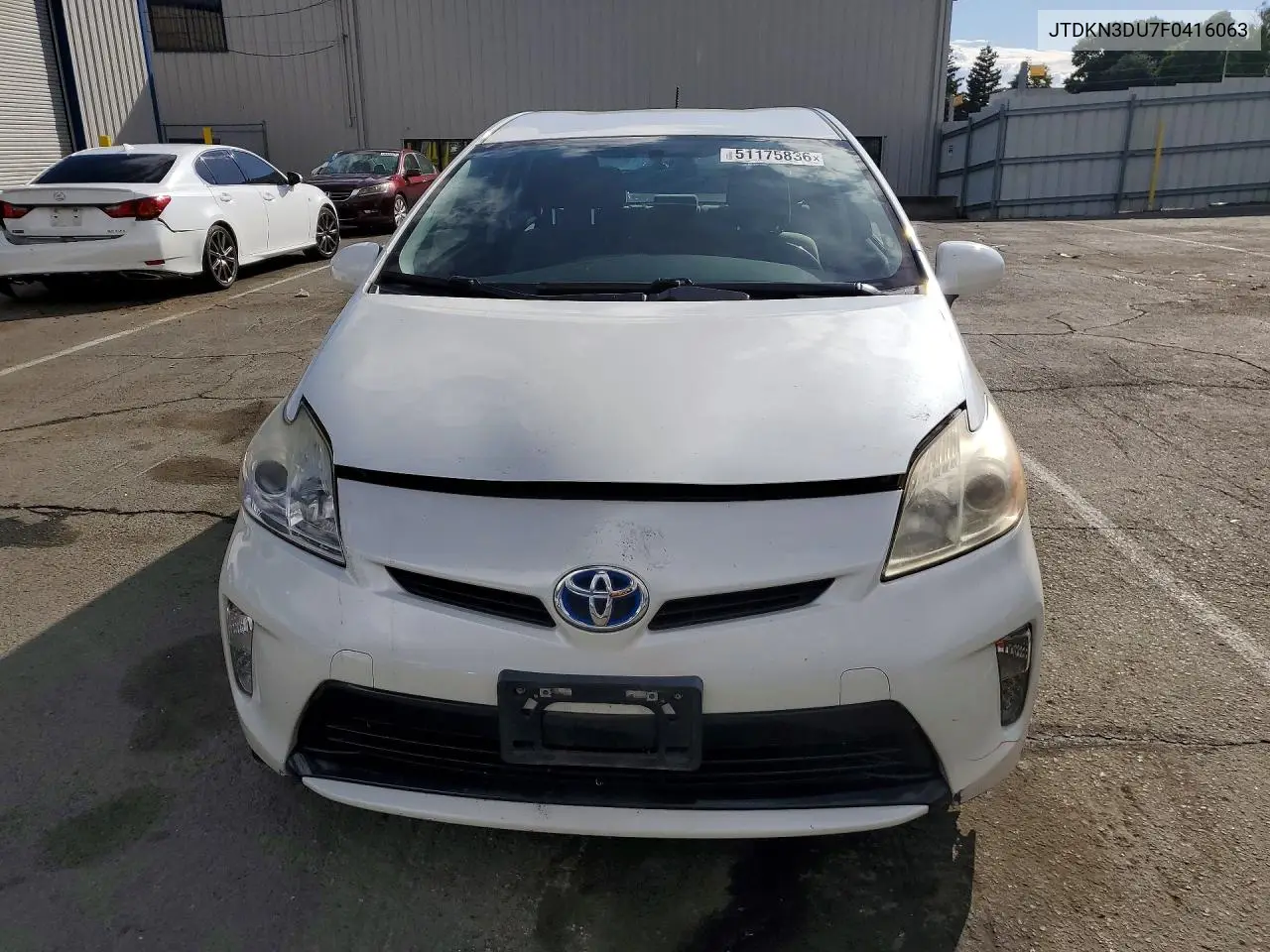 2015 Toyota Prius Three VIN: JTDKN3DU7F0416063 Lot: 51175836