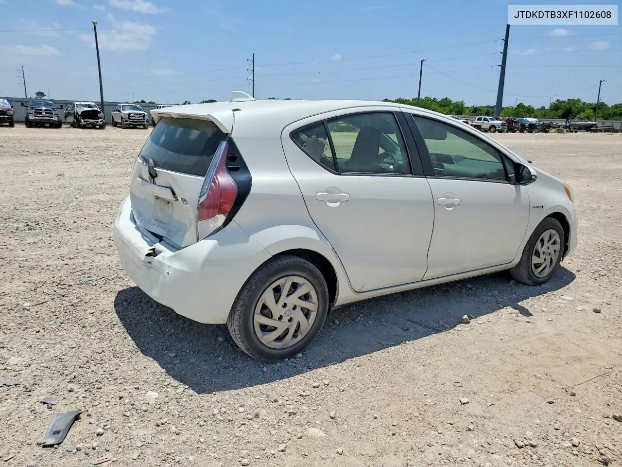 2015 Toyota Prius C One VIN: JTDKDTB3XF1102608 Lot: 57329896