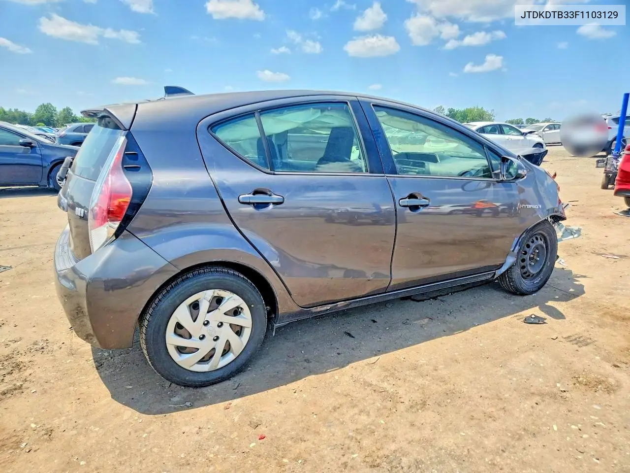 2015 Toyota Prius C One VIN: JTDKDTB33F1103129 Lot: 59651556