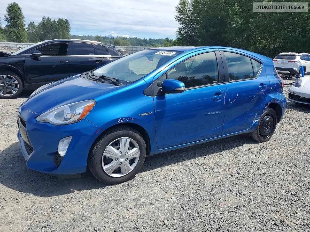 2015 Toyota Prius C Two VIN: JTDKDTB31F1106689 Lot: 60467986