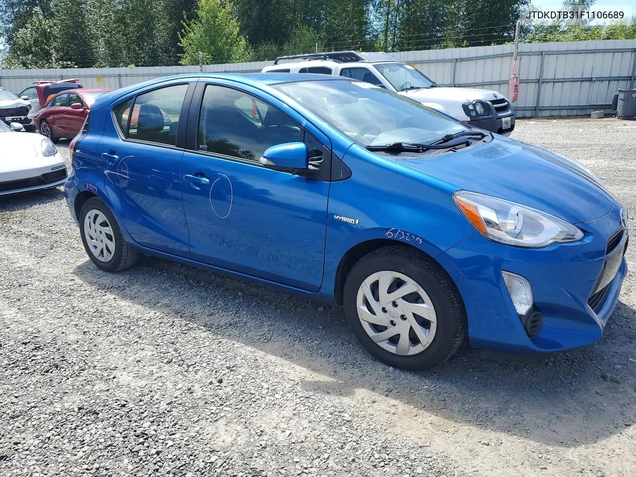2015 Toyota Prius C Two VIN: JTDKDTB31F1106689 Lot: 60467986