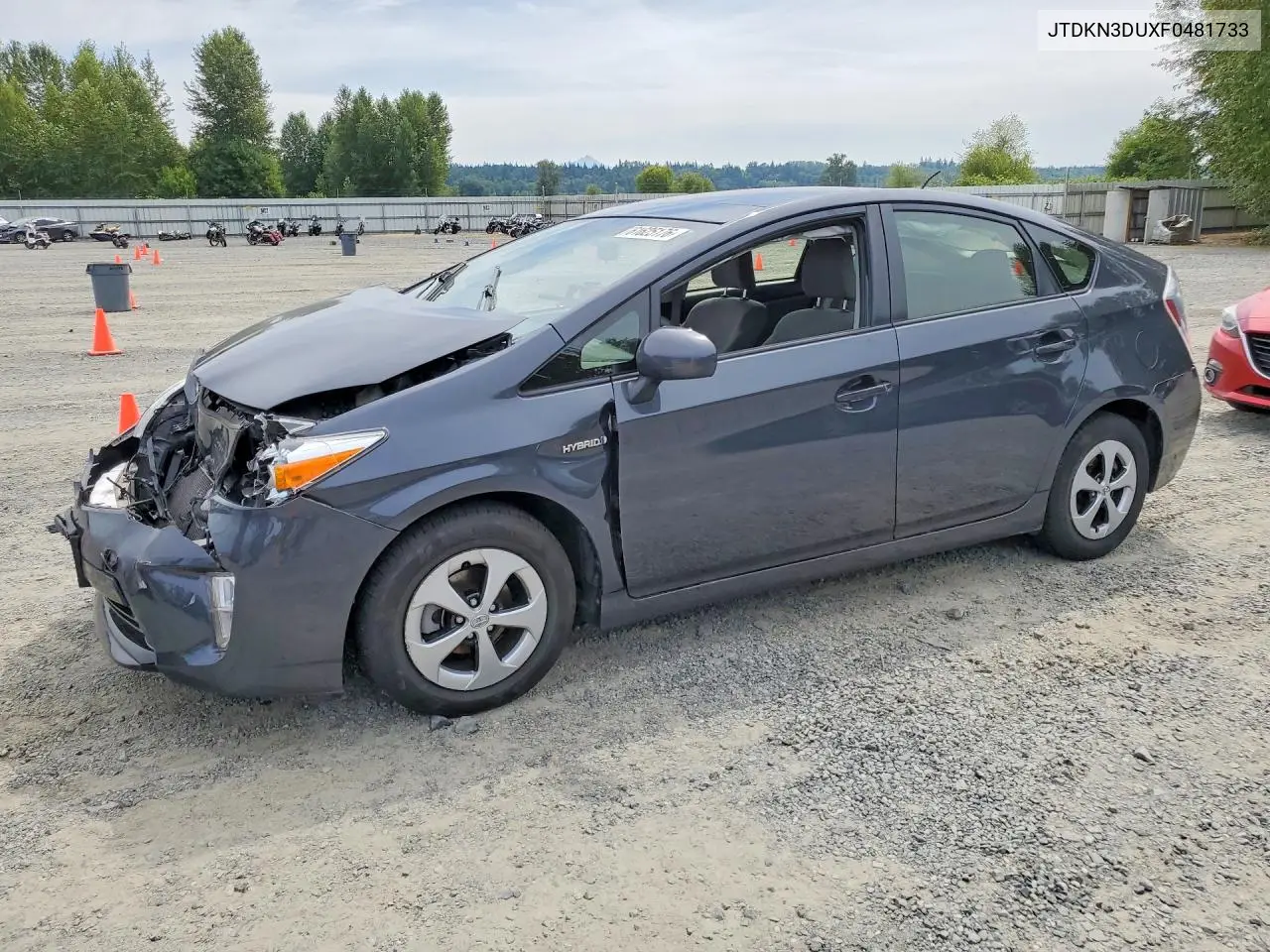 2015 Toyota Prius Three VIN: JTDKN3DUXF0481733 Lot: 61625176