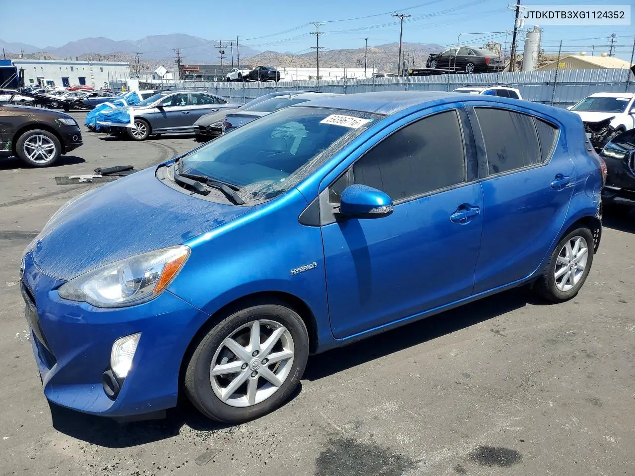 2016 Toyota Prius C Four VIN: JTDKDTB3XG1124352 Lot: 59396716