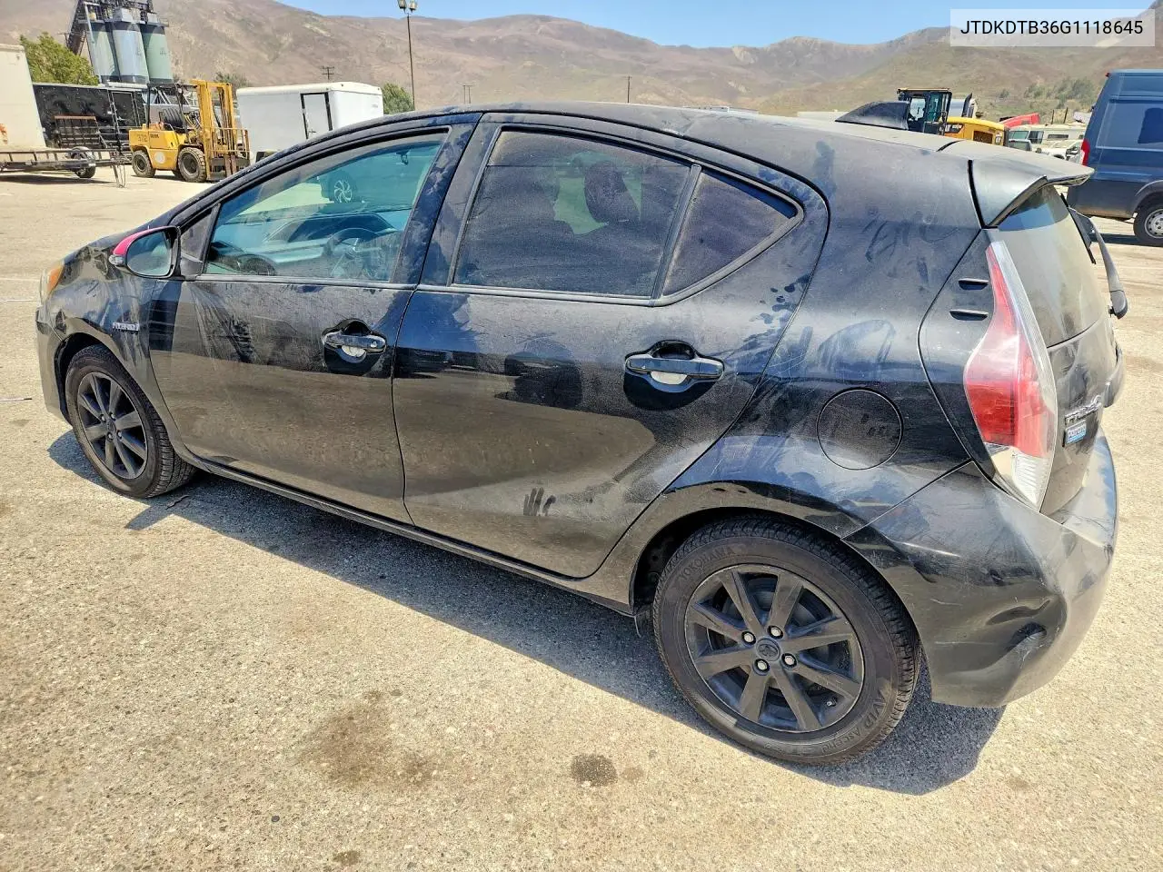 2016 Toyota Prius C Persona Special Edition VIN: JTDKDTB36G1118645 Lot: 60710406