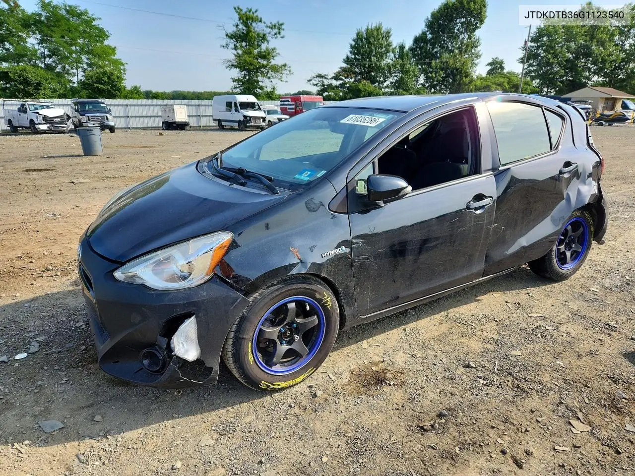 2016 Toyota Prius C Two VIN: JTDKDTB36G1123540 Lot: 61035286