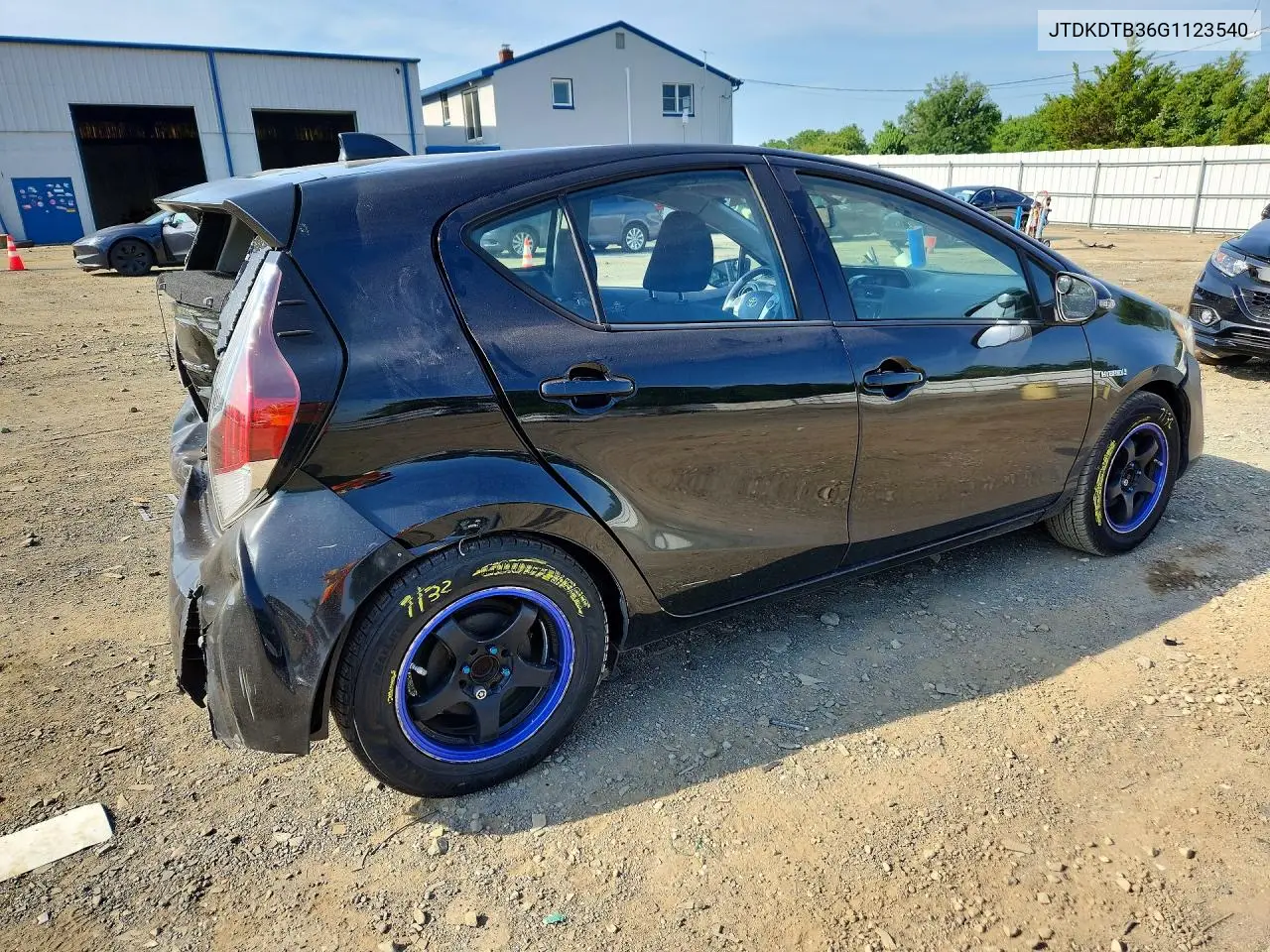 2016 Toyota Prius C Two VIN: JTDKDTB36G1123540 Lot: 61035286