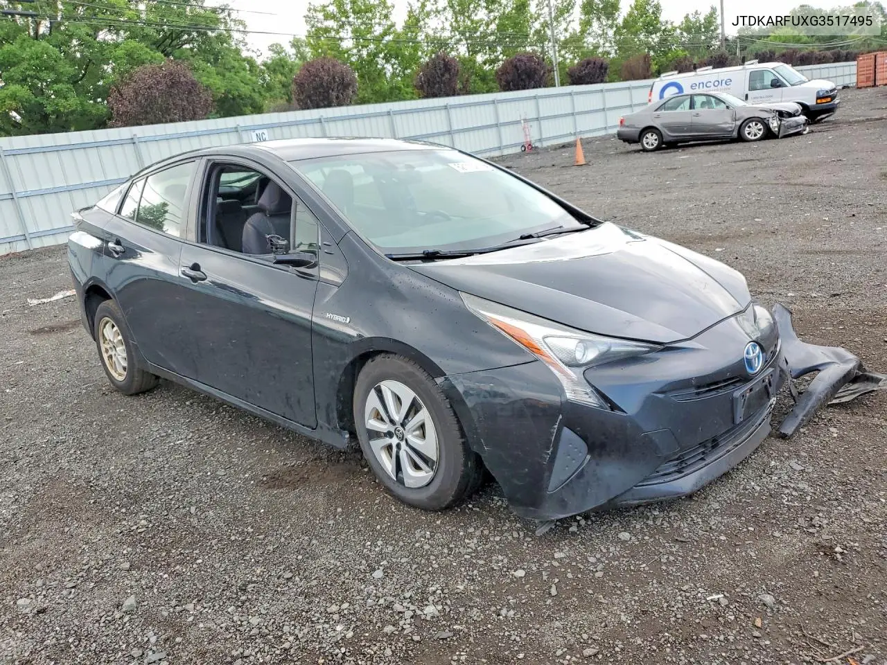 2016 Toyota Prius Three VIN: JTDKARFUXG3517495 Lot: 62113216