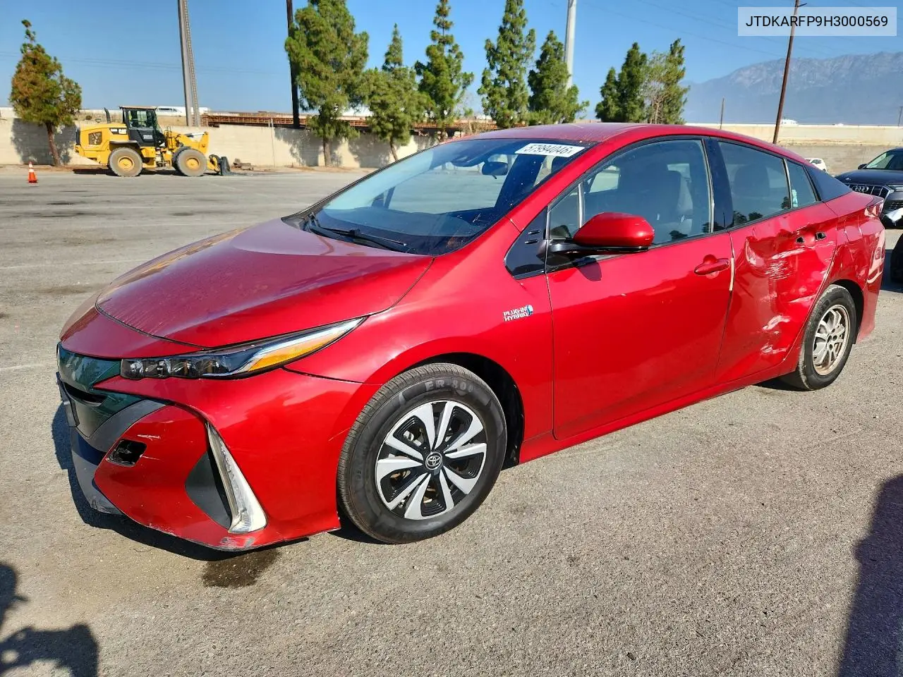 2017 Toyota Prius Prime Plus VIN: JTDKARFP9H3000569 Lot: 57994046