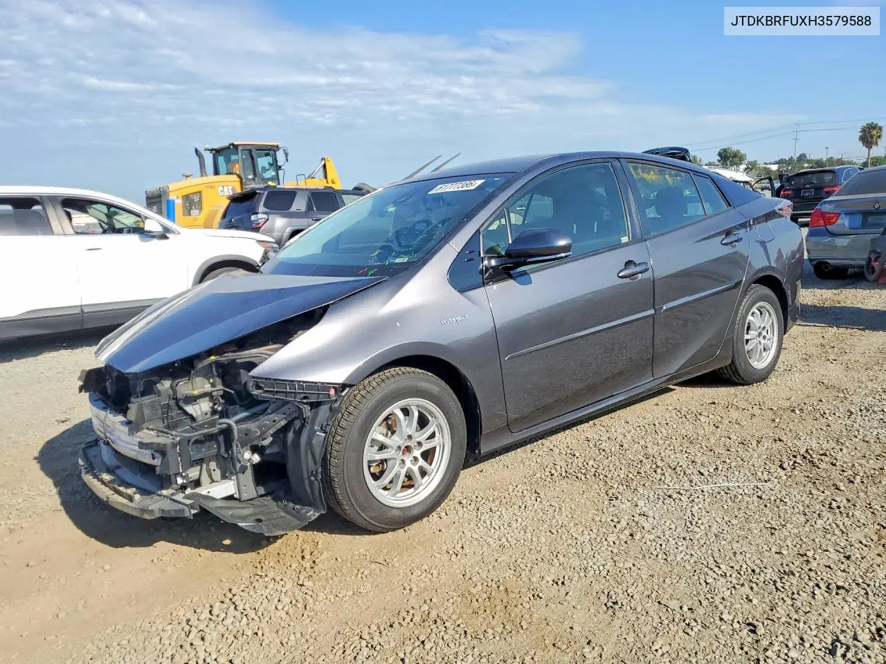 2017 Toyota Prius Two VIN: JTDKBRFUXH3579588 Lot: 61777386