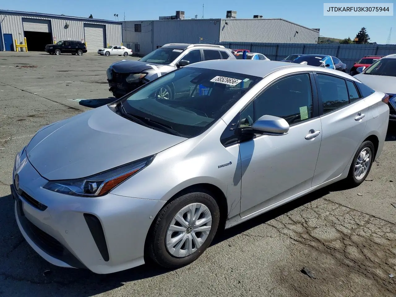 2019 Toyota Prius Le VIN: JTDKARFU3K3075944 Lot: 58529656