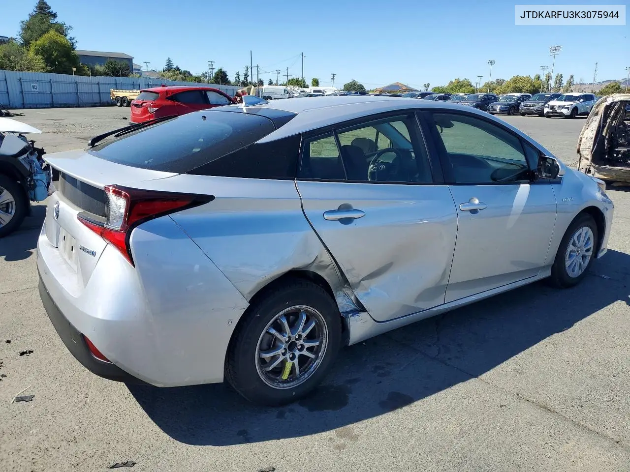 2019 Toyota Prius Le VIN: JTDKARFU3K3075944 Lot: 58529656