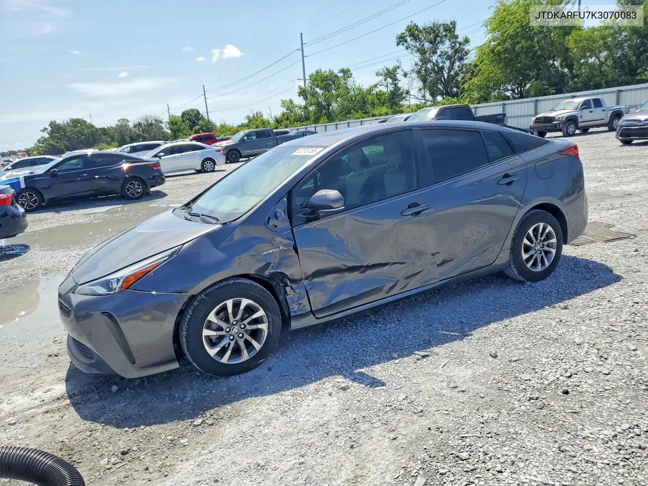 2019 Toyota Prius Xle VIN: JTDKARFU7K3070083 Lot: 62018186