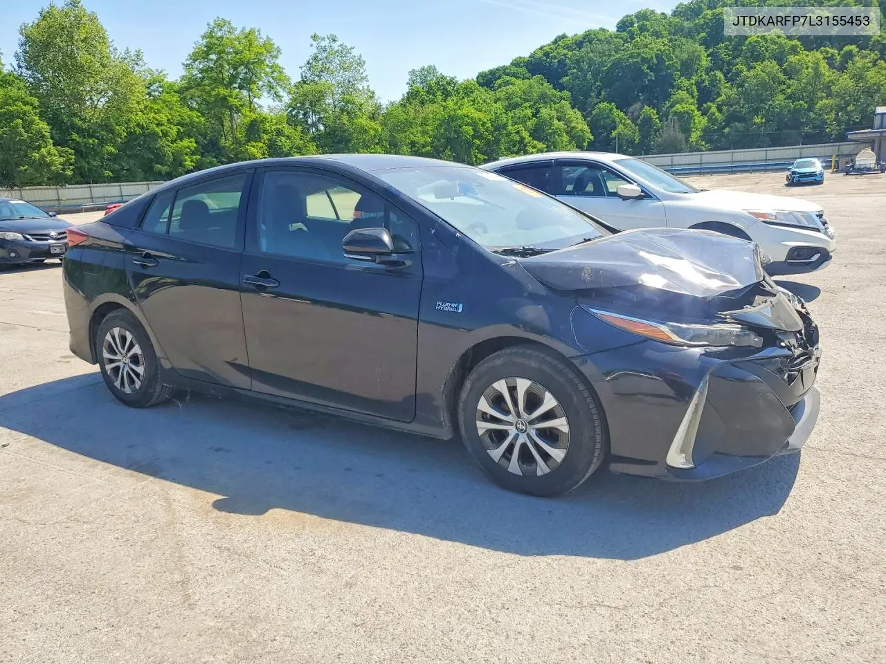2020 Toyota Prius Prime Le VIN: JTDKARFP7L3155453 Lot: 56003876