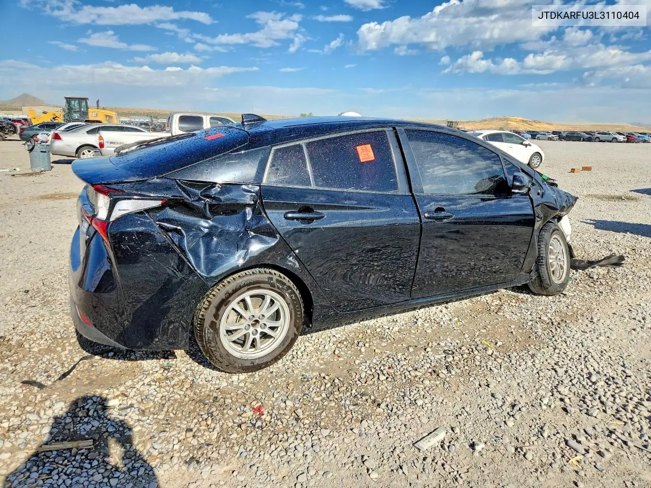 2020 Toyota Prius Le VIN: JTDKARFU3L3110404 Lot: 60151816