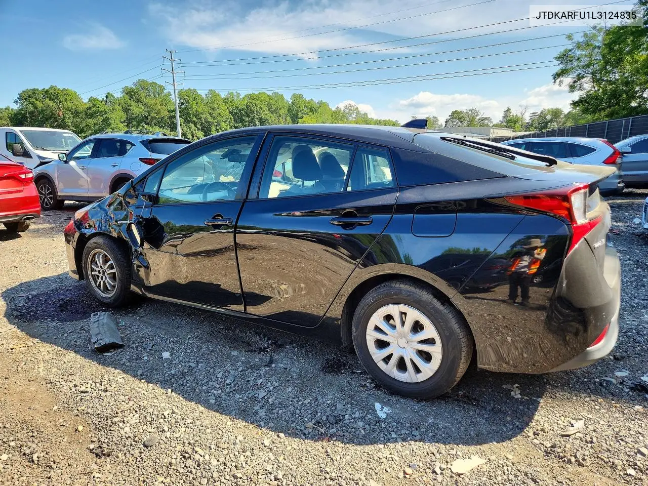 2020 Toyota Prius Le VIN: JTDKARFU1L3124835 Lot: 60372326
