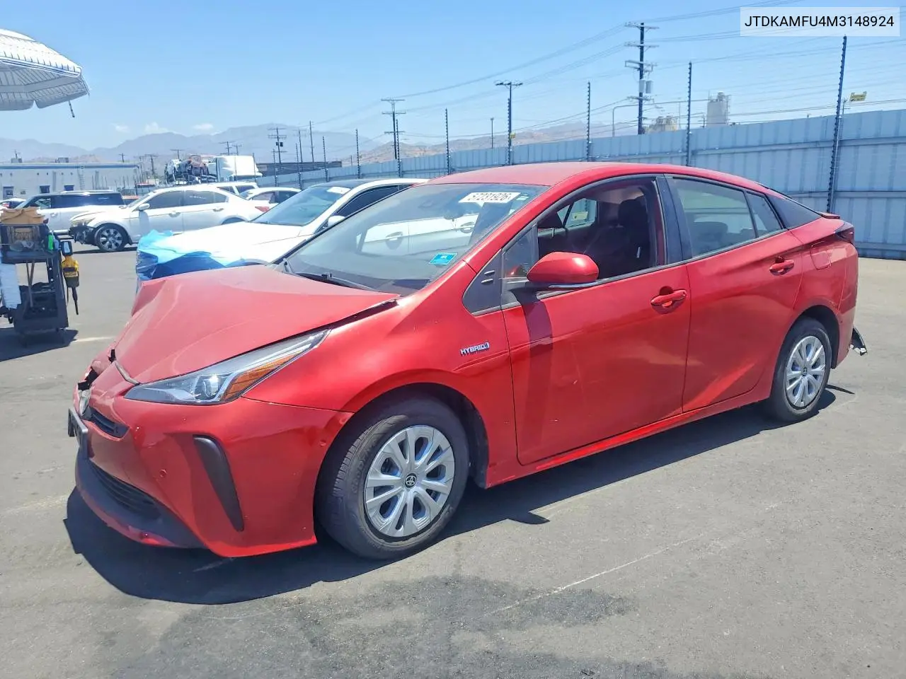 2021 Toyota Prius Le VIN: JTDKAMFU4M3148924 Lot: 57231926