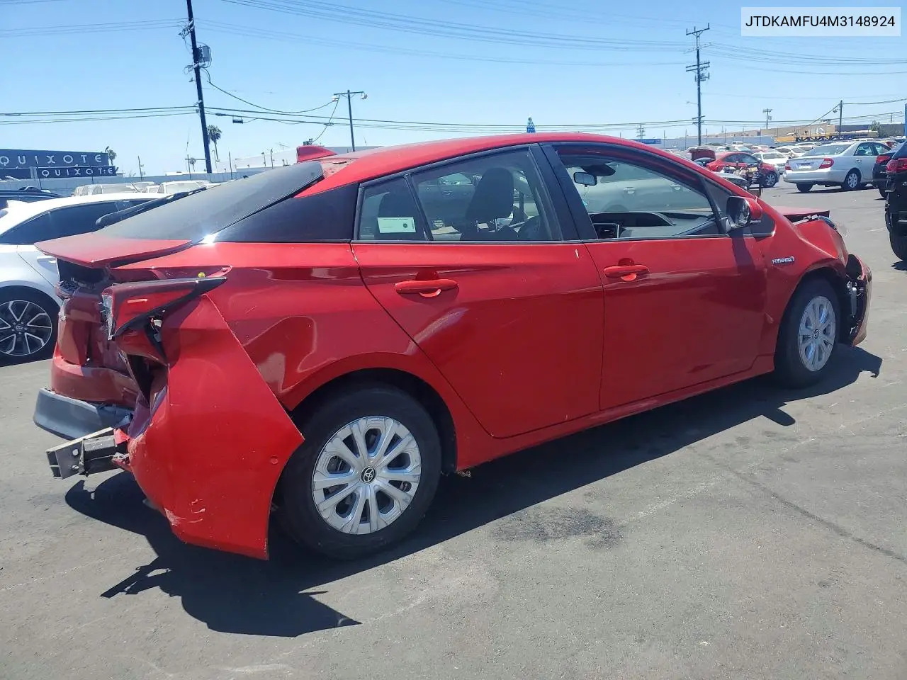 2021 Toyota Prius Le VIN: JTDKAMFU4M3148924 Lot: 57231926