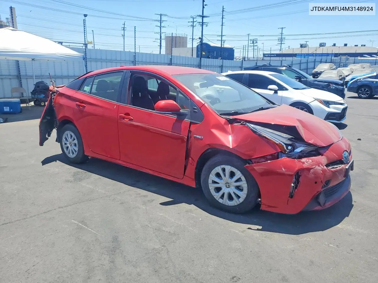 2021 Toyota Prius Le VIN: JTDKAMFU4M3148924 Lot: 57231926