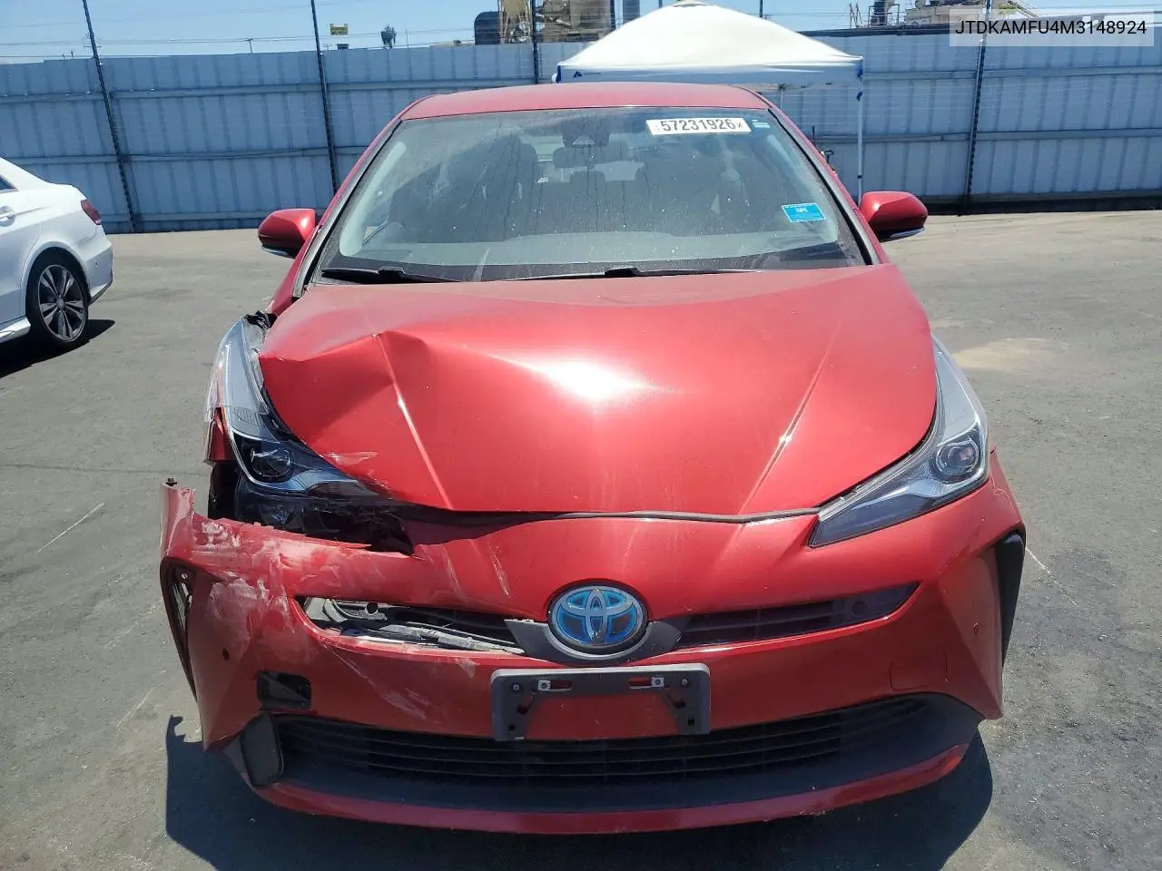 2021 Toyota Prius Le VIN: JTDKAMFU4M3148924 Lot: 57231926