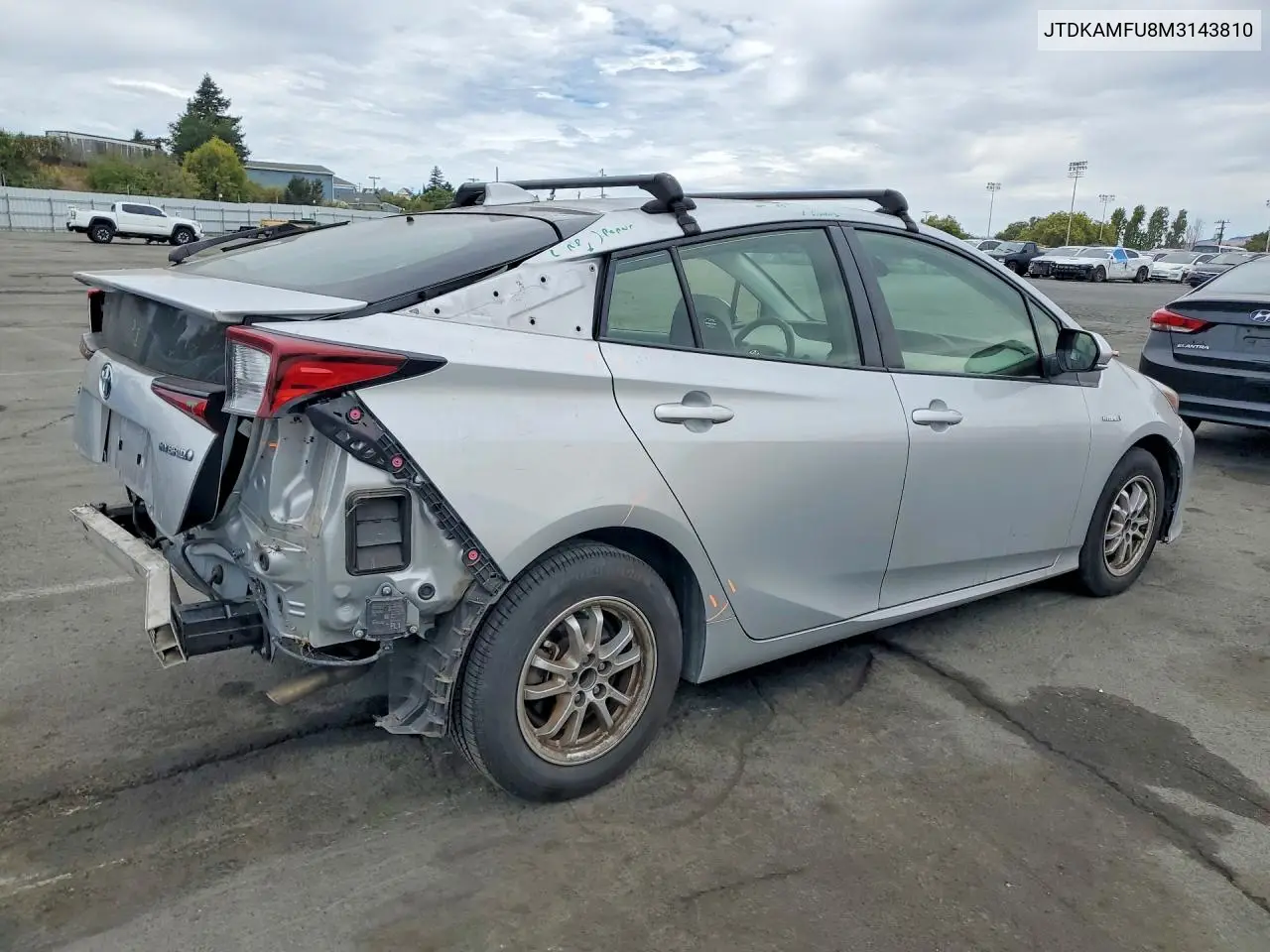 2021 Toyota Prius Le VIN: JTDKAMFU8M3143810 Lot: 61921906
