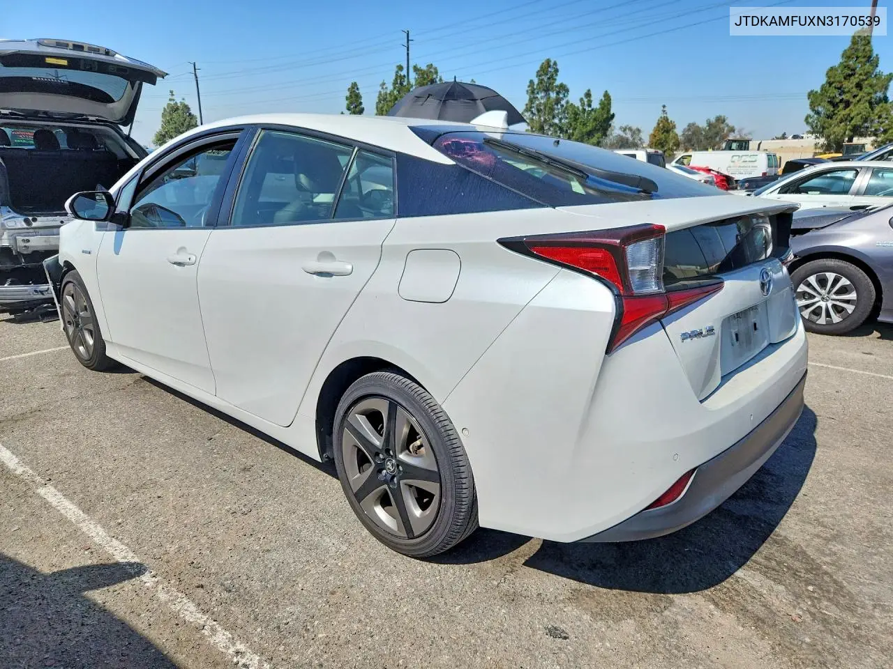 2022 Toyota Prius Limited VIN: JTDKAMFUXN3170539 Lot: 56290316