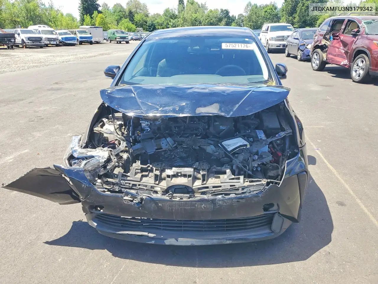 2022 Toyota Prius Le VIN: JTDKAMFU3N3179342 Lot: 57521176