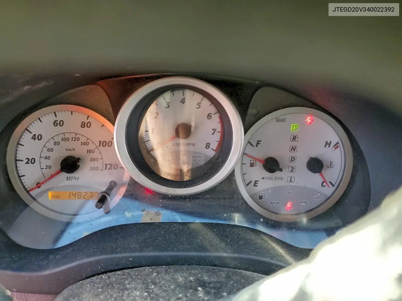 JTEGD20V340022392 2004 Toyota Rav4