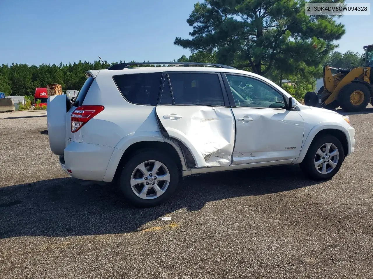 2012 Toyota Rav4 Limited VIN: 2T3DK4DV6CW094328 Lot: 61508996