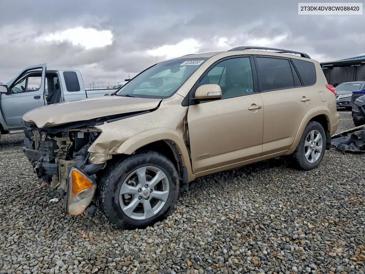 2T3DK4DV8CW088420 2012 Toyota Rav4 Limited