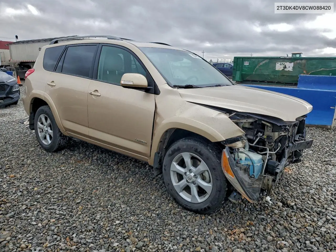 2T3DK4DV8CW088420 2012 Toyota Rav4 Limited