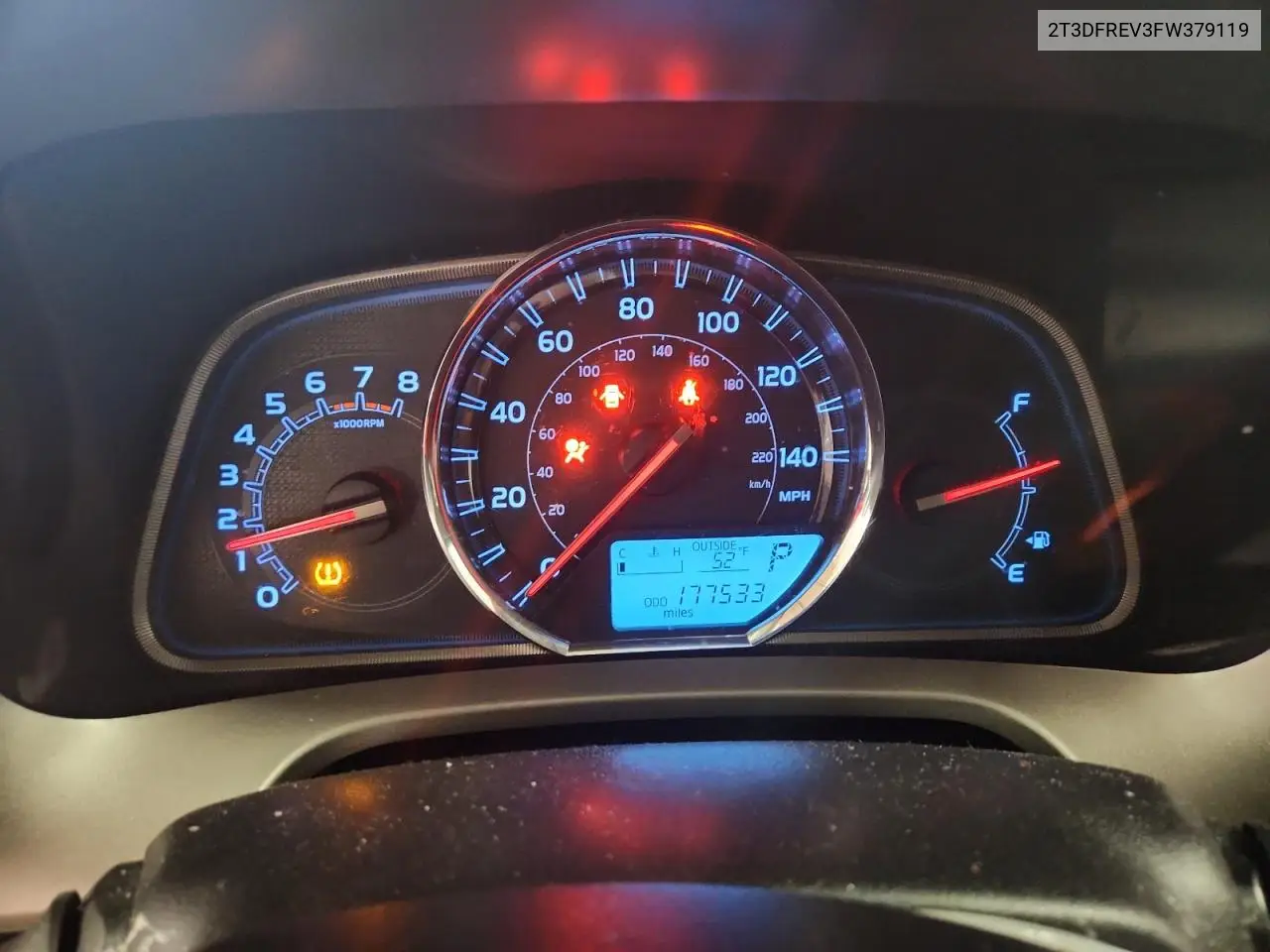 2T3DFREV3FW379119 2015 Toyota Rav4 Limited