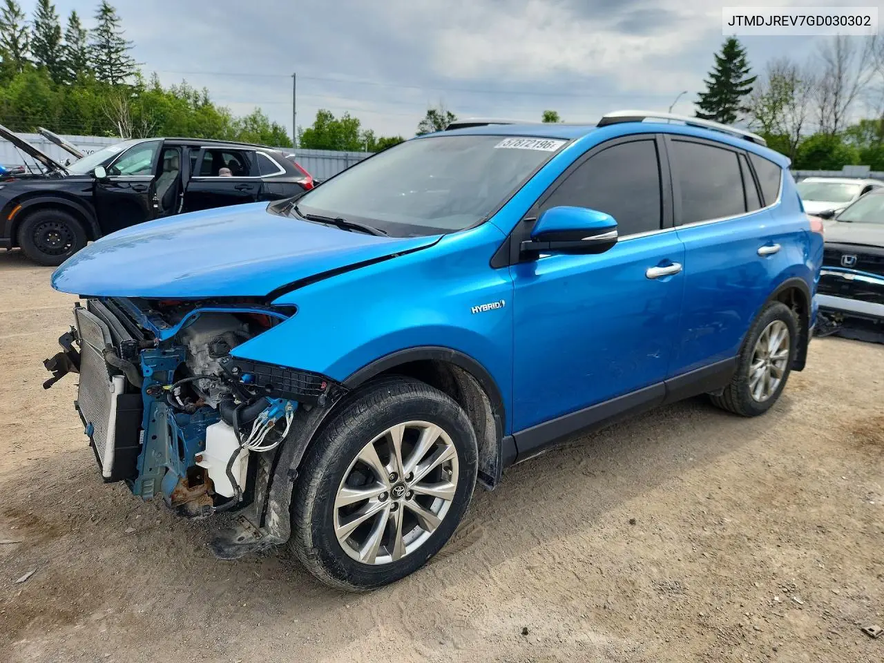 2016 Toyota Rav4 Hv Limited VIN: JTMDJREV7GD030302 Lot: 57872196