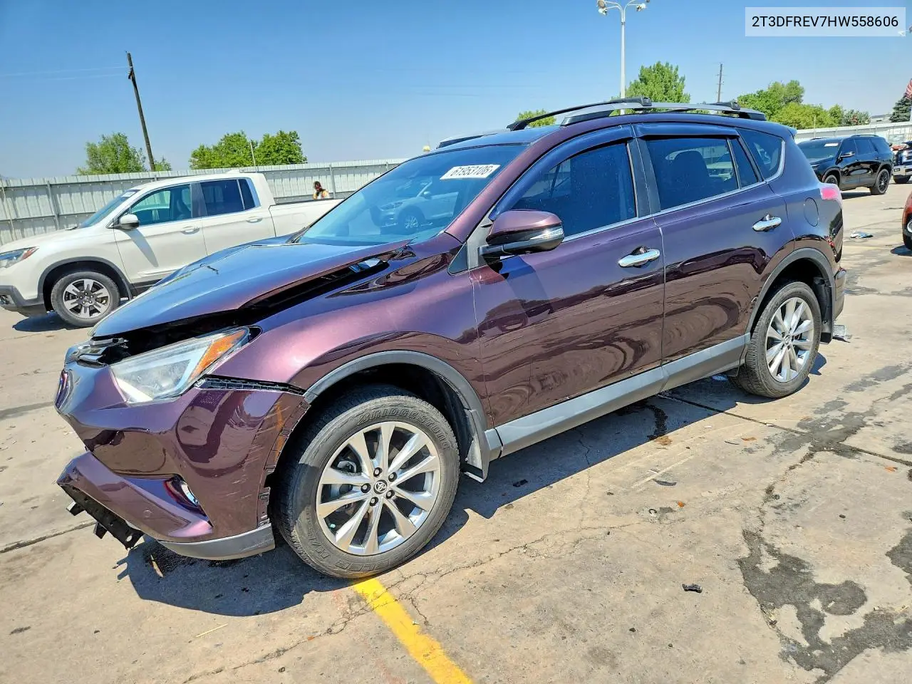2017 Toyota Rav4 Limited VIN: 2T3DFREV7HW558606 Lot: 61953106