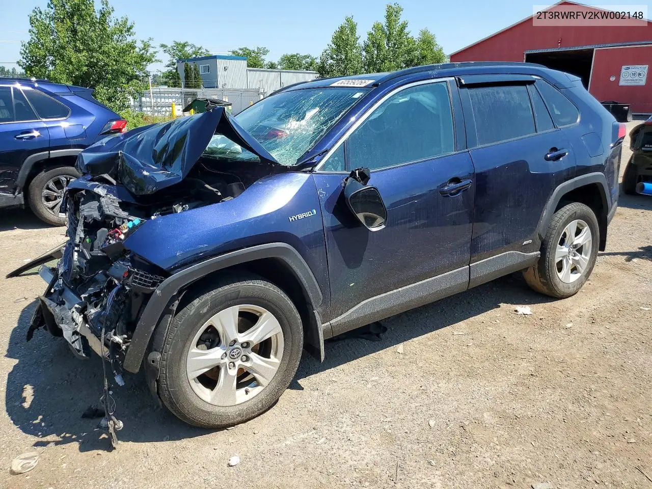 2019 Toyota Rav4 Hybrid Xle VIN: 2T3RWRFV2KW002148 Lot: 60559266