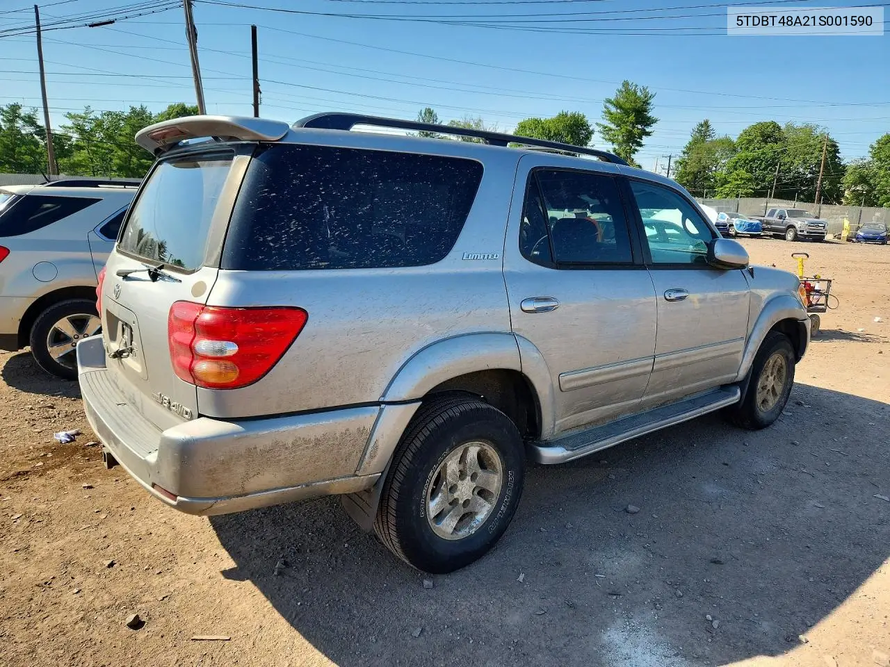 2001 Toyota Sequoia Limited VIN: 5TDBT48A21S001590 Lot: 59551716