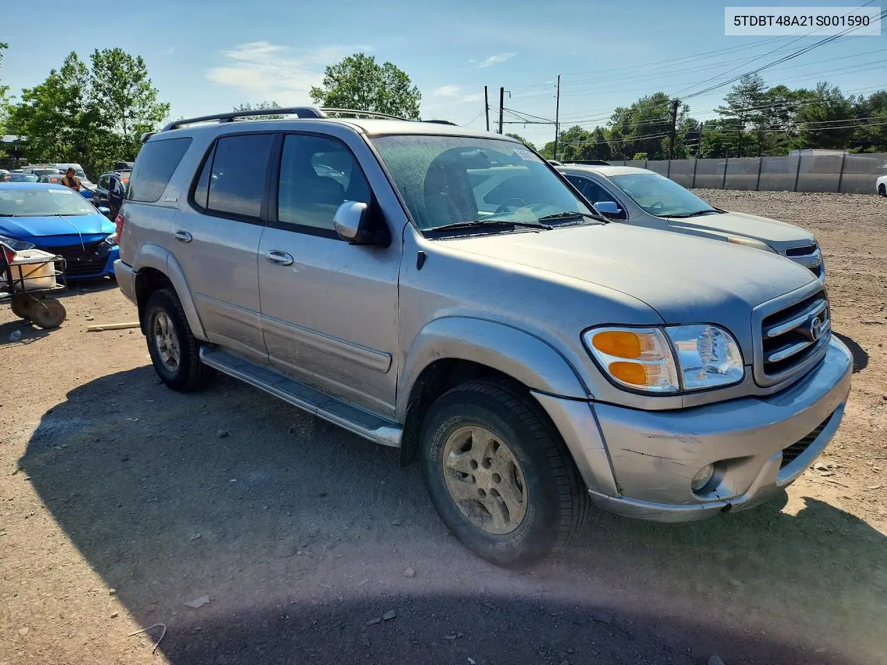 2001 Toyota Sequoia Limited VIN: 5TDBT48A21S001590 Lot: 59551716