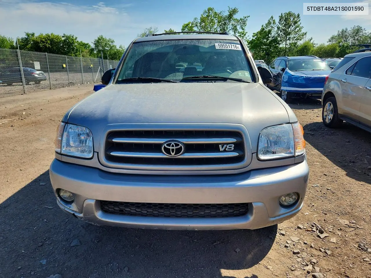 2001 Toyota Sequoia Limited VIN: 5TDBT48A21S001590 Lot: 59551716
