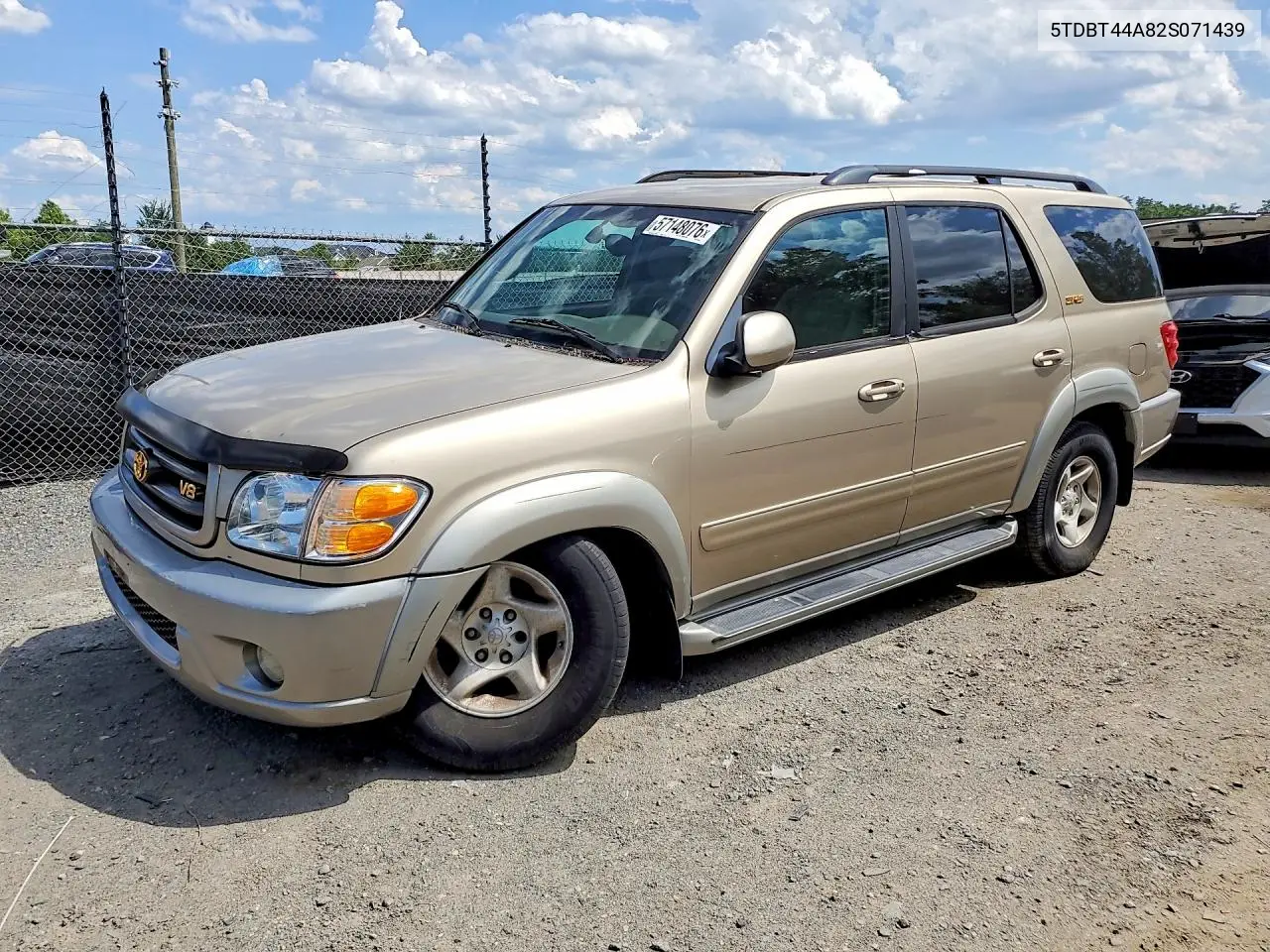 2002 Toyota Sequoia Sr5 VIN: 5TDBT44A82S071439 Lot: 57148076