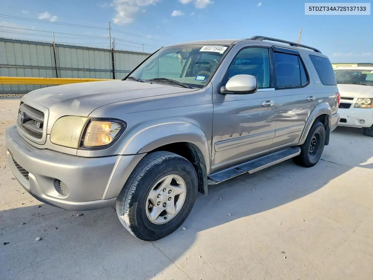 2002 Toyota Sequoia Sr5 VIN: 5TDZT34A72S137133 Lot: 60371946
